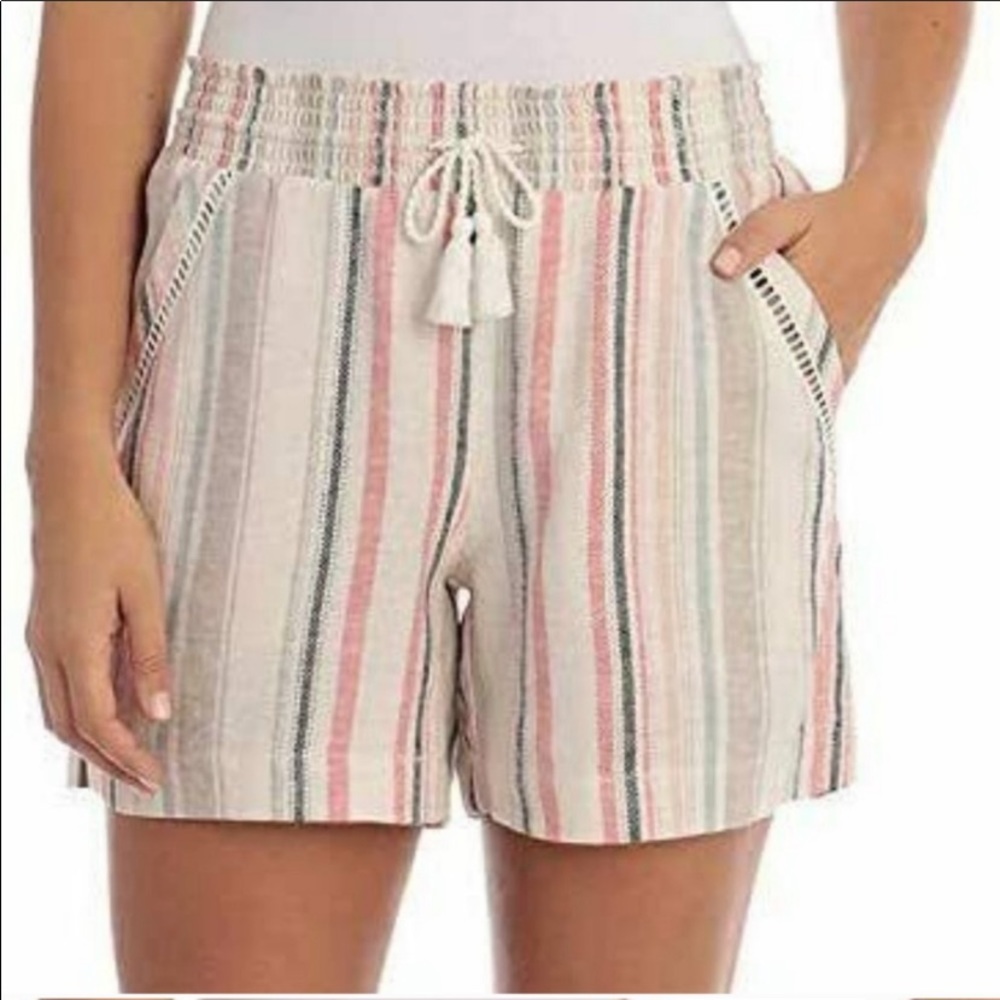 Linen Striped Shorts